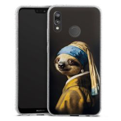 Silikon Glitter Case transparent-silber