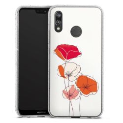 Silikon Glitter Case transparent-silber