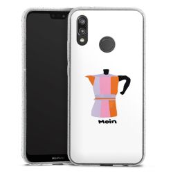 Silikon Glitter Case transparent-silber