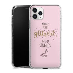 Silikon Glitter Case transparent-silber