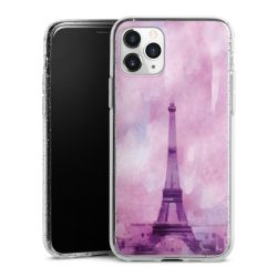 Silikon Glitter Case transparent-silber