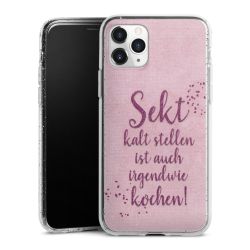 Silikon Glitter Case transparent-silber