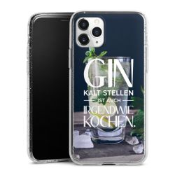 Silikon Glitter Case transparent-silber