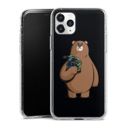 Silikon Glitter Case transparent-silber