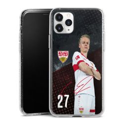 Silikon Glitter Case transparent-silber