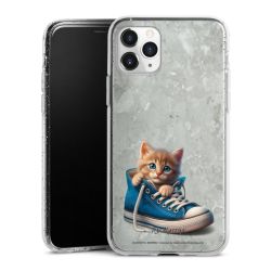 Silikon Glitter Case transparent-silber