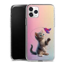 Silikon Glitter Case transparent-silber