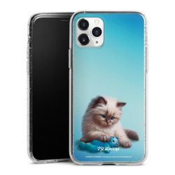 Silikon Glitter Case transparent-silber