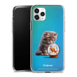 Silikon Glitter Case transparent-silber