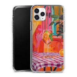 Silikon Glitter Case transparent-silber