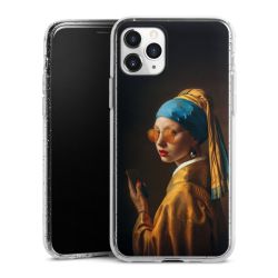 Silikon Glitter Case transparent-silber