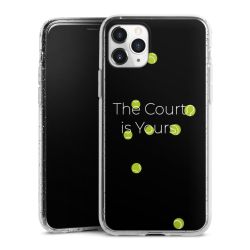 Silikon Glitter Case transparent-silber