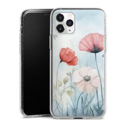 Silikon Glitter Case transparent-silber