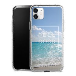 Silikon Glitter Case transparent-silber