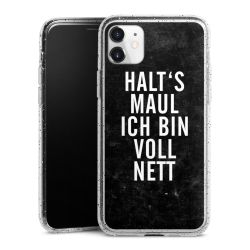 Silikon Glitter Case transparent-silber