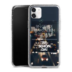 Silikon Glitter Case transparent-silber