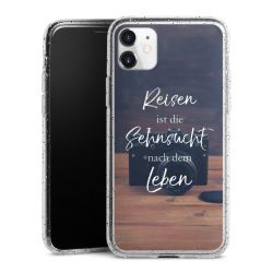 Silikon Glitter Case transparent-silber