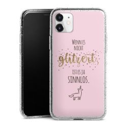 Silikon Glitter Case transparent-silber