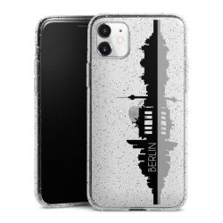 Silikon Glitter Case transparent-silber