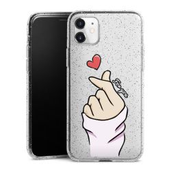 Silikon Glitter Case transparent-silber