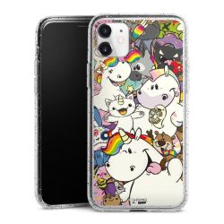 Silikon Glitter Case transparent-silber