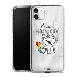 Silikon Glitter Case transparent-silber