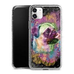 Silikon Glitter Case transparent-silber