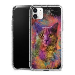 Silikon Glitter Case transparent-silber