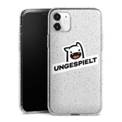 Silikon Glitter Case transparent-silber