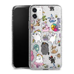 Silikon Glitter Case transparent-silber