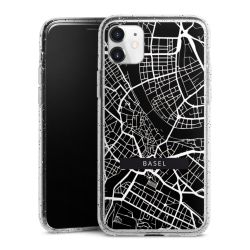 Silikon Glitter Case transparent-silber