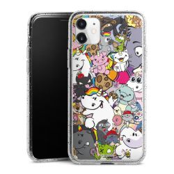 Silikon Glitter Case transparent-silber