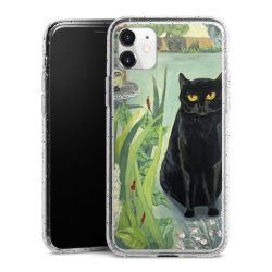 Silikon Glitter Case transparent-silber