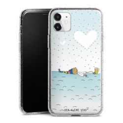 Silikon Glitter Case transparent-silber