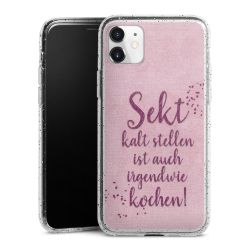 Silikon Glitter Case transparent-silber