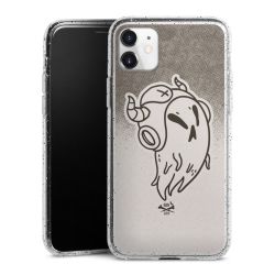 Silikon Glitter Case transparent-silber