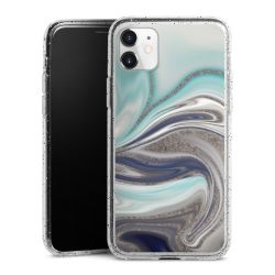 Silikon Glitter Case transparent-silber