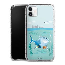 Silikon Glitter Case transparent-silber