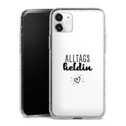 Silikon Glitter Case transparent-silber