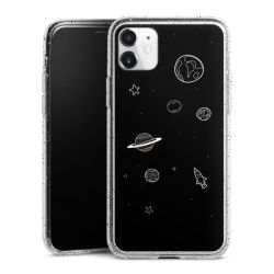 Silikon Glitter Case transparent-silber