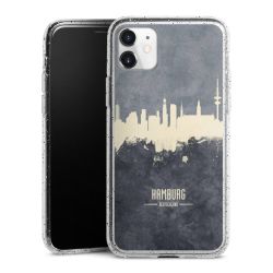 Silikon Glitter Case transparent-silber