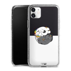 Silikon Glitter Case transparent-silber