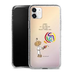 Silikon Glitter Case transparent-silber