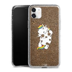 Silikon Glitter Case transparent-silber