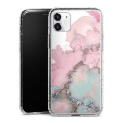 Silikon Glitter Case transparent-silber