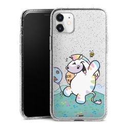 Silikon Glitter Case transparent-silber