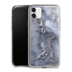 Silikon Glitter Case transparent-silber