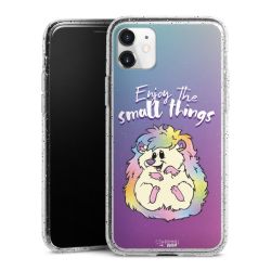 Silikon Glitter Case transparent-silber