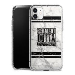 Silikon Glitter Case transparent-silber