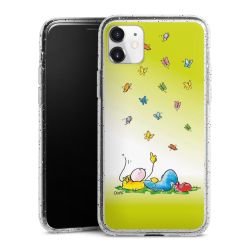 Silikon Glitter Case transparent-silber